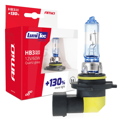 AMiO LumiTec Silver Halogeen Dimlicht +130% HB3 12V 60W (set) - VCTparts.nl