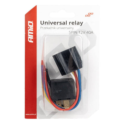 AMiO Relais 12V 5 Pin 40A Relay met Draad Kabelboom en Stekker Snoer Connector Universeel - VCTparts.nl