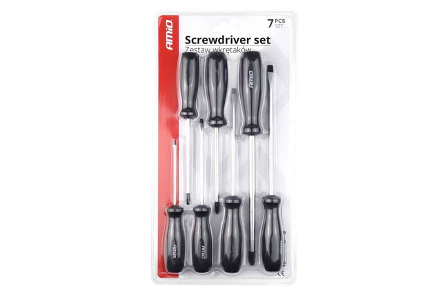 AMiO Schroevendraaier Set  7 Stuks Magnetische Kop zwart - VCTparts.nl