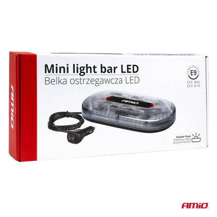 AMiO Stroboscoop Zwaailicht Hoge Intensiteit Magnetische Houder Mini Lichtbar / LED Bar WLB78 293x171mm R65 R10 48LED 12/24V IP56 Oranje