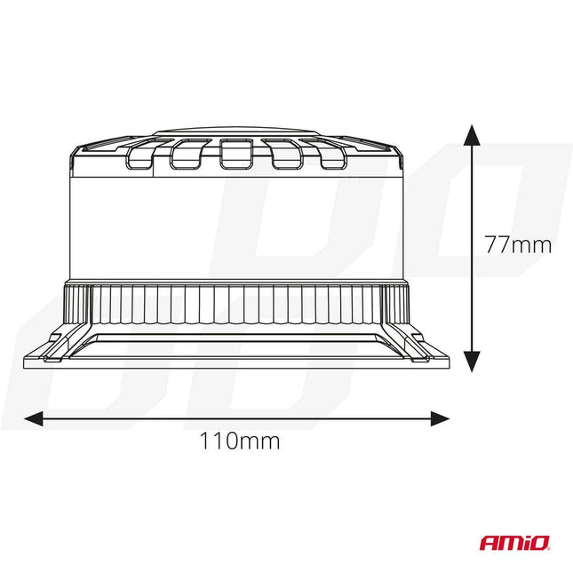 AMiO Stroboscoop Zwaailicht LED Waarschuwingslamp Heavy Duty W28B 12V 24V Oranje