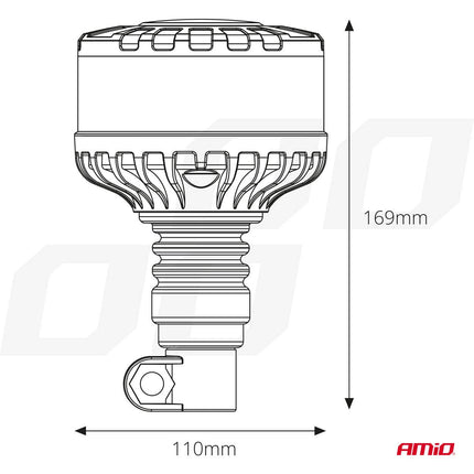 AMiO Stroboscoop Zwaailicht LED Waarschuwingslamp Heavy Duty W28P 12V 24V Oranje