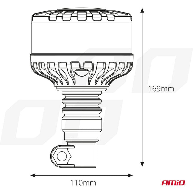 AMiO Stroboscoop Zwaailicht LED Waarschuwingslamp Heavy Duty W28P 12V 24V Oranje