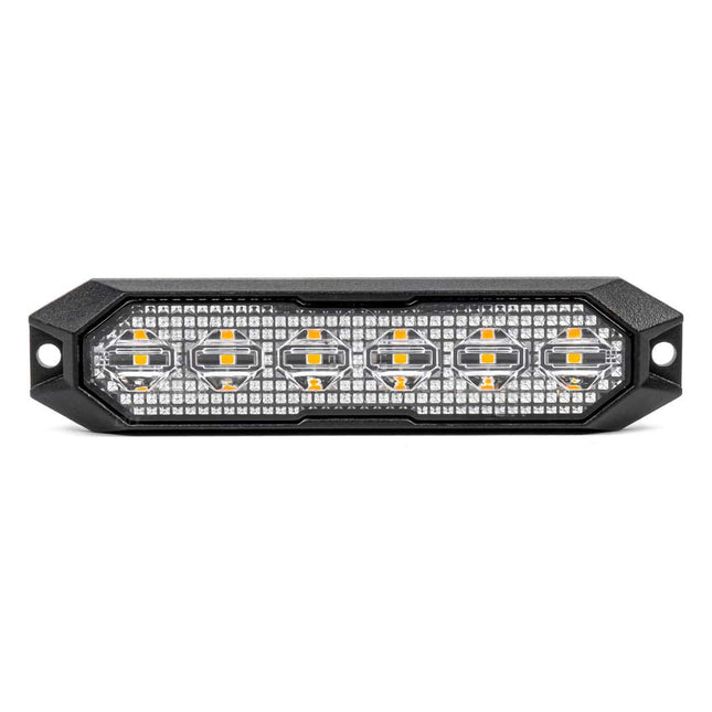 AMiO Stroboscoop Zwaailicht Slanke Amber Grill Mount Flitslicht 6x3W LED R65 R10 12/24V IP6K9K Oranje