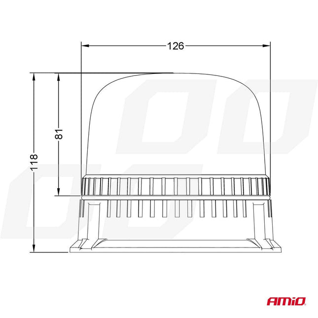 AMiO Stroboscoop Zwaailicht Waarschuwingslamp W25B 12/24V IP66 Oranje R65 R10