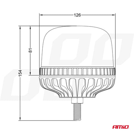 AMiO Stroboscoop Zwaailicht Waarschuwingslamp W25sb Enkele Bout R65 R10 24LED 12/24V IP66 Oranje