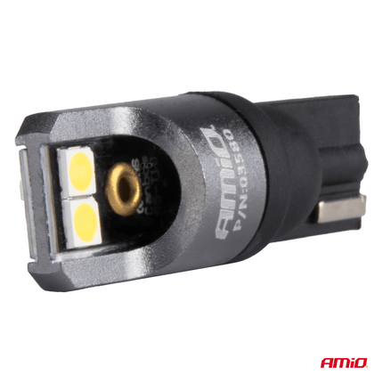 AMiO T10 W5W LED 12V-24V 4x3030 SMD Wit Canbus [Interieurverlichting - Dagrijverlichting] (2 stuks) - VCTparts.nl