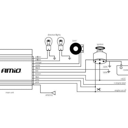 AMiO Universeel Motor Beveiligingsalarm DIY met Draadloze Afstandsbediening Alarm - VCTparts.nl