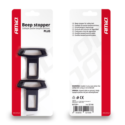 AMiO Universele Gordel Clip Alarmstopper voor Autostoel BSTOP+ Zwart (set) - VCTparts.nl