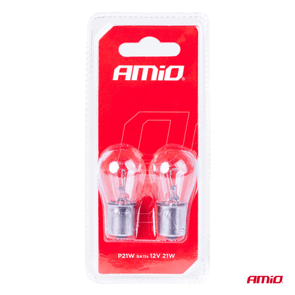 AMiO Universele Halogeen Wit BA15S Voor Dagrijverlichting P21W (12V) (Set) - VCTparts.nl