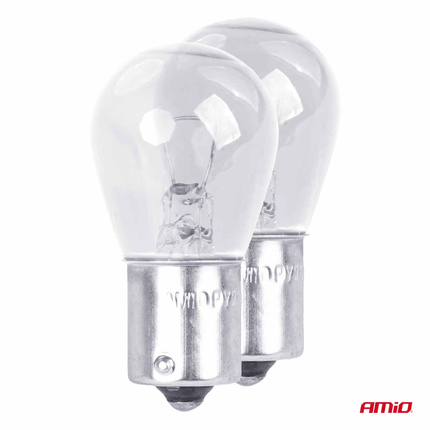 AMiO Universele Halogeen Wit BA15S Voor Dagrijverlichting P21W (12V) (Set) - VCTparts.nl