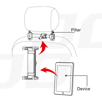 AMiO Universele Verstelbare Hoofdsteunhouder voor Tablet of Telefoon Zwart - VCTparts.nl