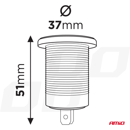 AMiO Waterdichte Telefoon Lader Autostekker Inbouwdoos 2x USB-A 12V 24V Universeel - VCTparts.nl