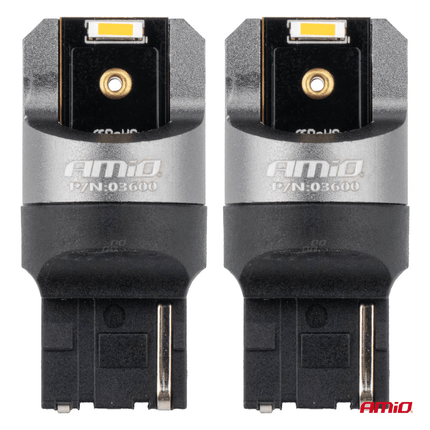 AMiO WY21W LED 12V-24V 2x1860 SMD Oranje Canbus [Knipperlicht - Richtingaanwijzer] (2 stuks) - VCTparts.nl