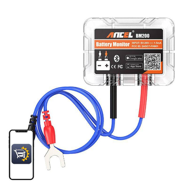 Ancel BM200 Bluetooth Accutester 6-20V DC – Draadloze Batterijtester – Zwart - VCTparts.nl