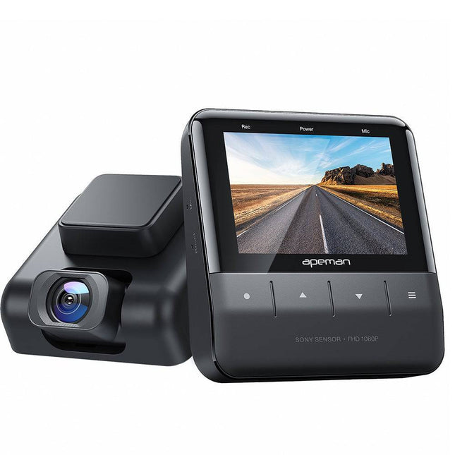 Apeman C580B Dashcam 1080P HD Wifi Auto Video Recorder met Continue Voeding Zwart