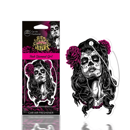 AROMA CAR AROMA Dia de los Muertos Auto Luchtverfrisser Stoere Schedel - Pink Diamond Girl - VCTparts.nl