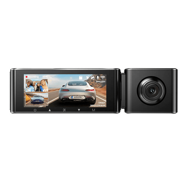 AZDome Dashcam M550 4K 1260P 3CH Wifi Auto Video Recorder met Achter Camera + Continue Voeding Zwart - VCTparts.nl