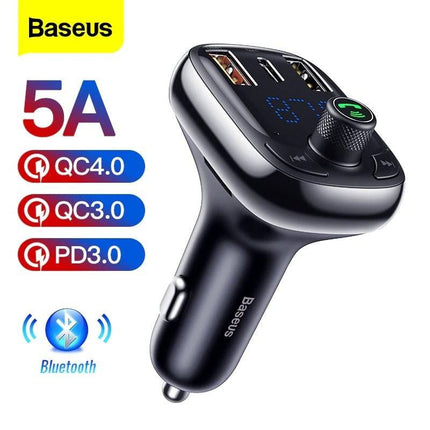 Baseus  Bluetooth FM Radio Transmitter Carkit Universeel Zwart - VCTparts.nl