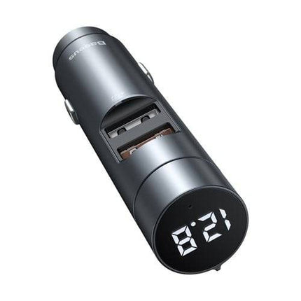 Baseus Bluetooth Muziek FM Transmitter Autolader 2x USB 3.4A Zwart - VCTparts.nl