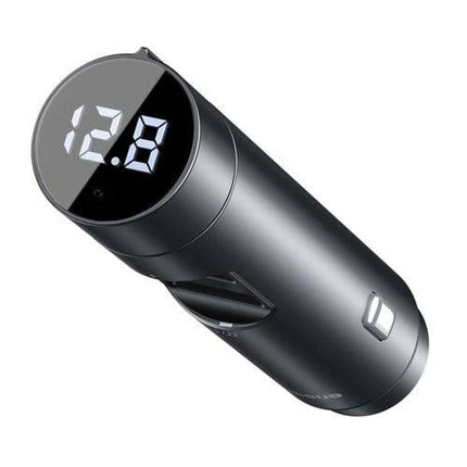 Baseus Bluetooth Muziek FM Transmitter Autolader 2x USB 3.4A Zwart - VCTparts.nl