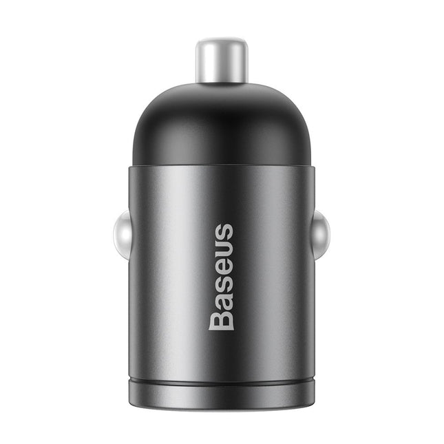 Baseus Mini USB Autolader QC 3.0 30W Snellader Grijs - VCTparts.nl