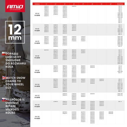 AMiO Sneeuw Kettingen Gehard Staal 12 mm KN-120 tot 1800 kg - VCTparts.nl