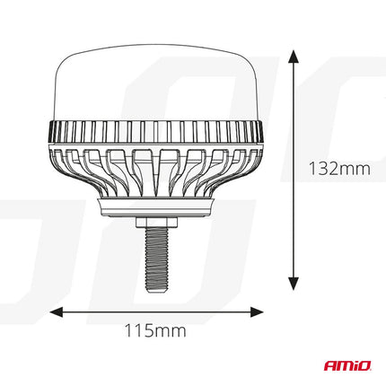 AMiO Stroboscoop Zwaailicht Waarschuwingslamp W03SB 36LED 12/24V IP56 Oranje R65 R10 - VCTparts.nl