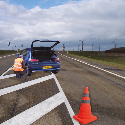 ProPlus Veiligheidspilon Opvouwbaar Reflecterend Oranje [Verkeerspilon - Pion] - VCTparts.nl