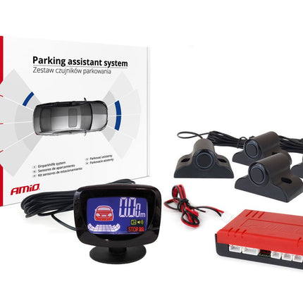 AMiO Parkeerhulpsysteem LED-GRAF 4 sensor zwart TRUCK 19mm - VCTparts.nl