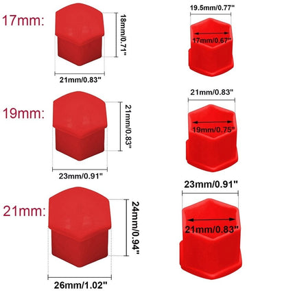 Rode Wielbout Wielmoer Doppen Beschermende Afdekkapjes 20 stuks - 17mm (set) - VCTparts.nl