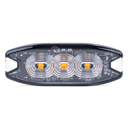 AMiO Stroboscoop Zwaailicht Slanke Amber Grillmontage Flitslamp 3x3W LED R65 R10 12/24V IP67 Oranje - VCTparts.nl