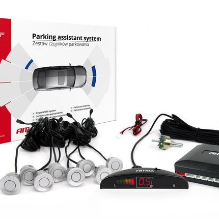 AMiO Parkeersensor 8 LED zilver - VCTparts.nl