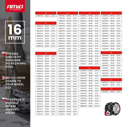 AMiO Sneeuw Kettingen Gehard Staal 16 mm 4x4 KB-220 7500 kg - VCTparts.nl