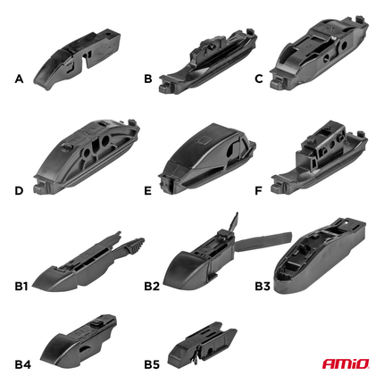 AMiO Universele Hybride Ruitenwisserblad 23" (580mm) Multiconnect  - 11 Adapters - VCTparts.nl