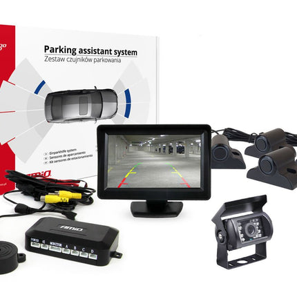 AMiO Parkeerhulpsysteem TFT01 43" met HD-501-IR 4 sensoren zwart Truck - VCTparts.nl