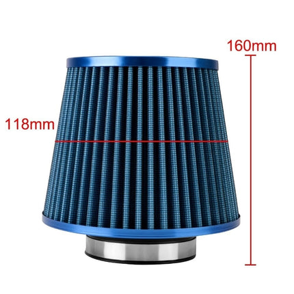 Open Luchtfilter Blauw - Sport Filter met Cold air intake [sportfilter powerfilter universeel] - VCTparts.nl