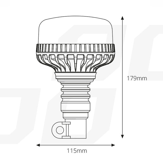 AMiO Stroboscoop Zwaailicht Waarschuwingslamp W03P Flex Pipe 36LED 12/24V IP56 Oranje R65 R10 - VCTparts.nl