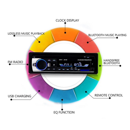 Auto Radio Inbouw Speler Digitale Bluetooth met Aux en RGB LED - VCTparts.nl