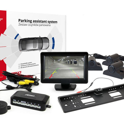 AMiO Parkeerhulpsysteem TFT01 43" met HD-402-LED 4 sensoren zwart Truck - VCTparts.nl