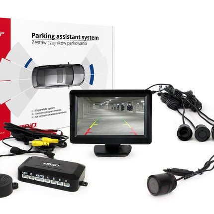 AMiO Parkeerhulpsysteem TFT01 43" met HD-301-IR 4 sensoren zwart - VCTparts.nl