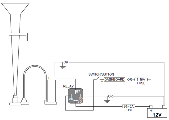 Trein Hoorn Luchthoorn 115Db Claxon Toeter met Compressor - Treinhoorn 12V [Vrachtwagen - Boot - Pickup] - VCTparts.nl