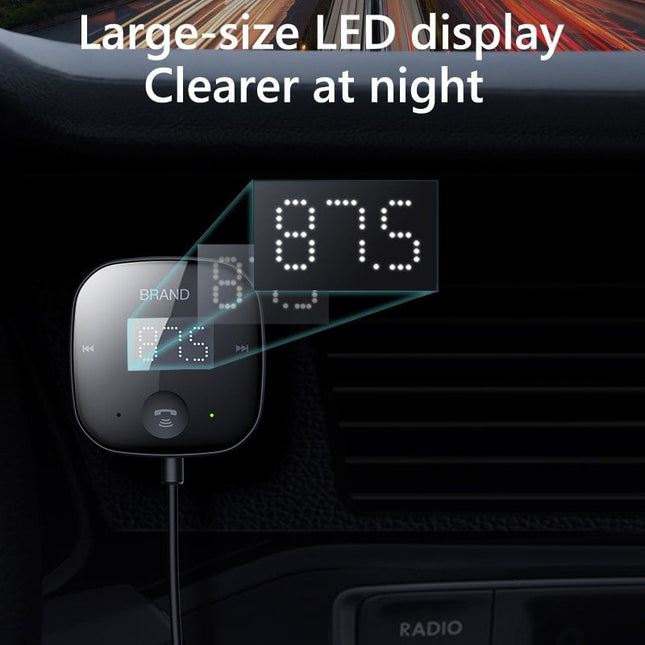 Carkit met Bluetooth V5.0 en FM-transmitter Handsfree Luidsprekertelefoon Bellen Muziek USB - VCTparts.nl