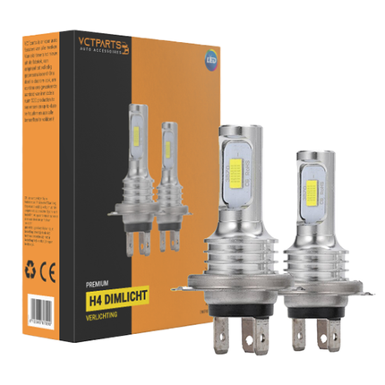 Dimlicht LED H4 3000k Geel (set)  [Gele koplampen - Gele Dimlichten] - VCTparts.nl