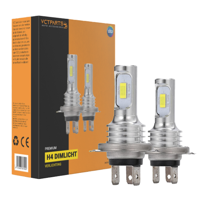 Dimlicht LED H4 3000k Geel (set)  [Gele koplampen - Gele Dimlichten] - VCTparts.nl