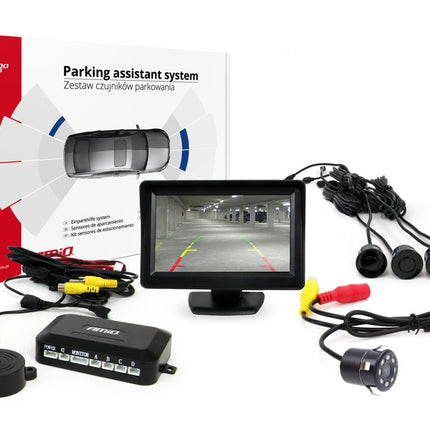 AMiO Parkeerhulpsysteem TFT01 43" met HD-307-IR 4 sensoren zwart - VCTparts.nl