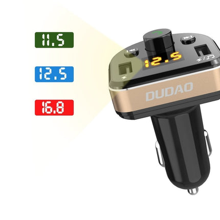 Dudao  FM Transmitter Bluetooth Autolader MP3 3.1 A 2x USB Zwart - VCTparts.nl