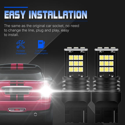 T20 LED Lamp 7440 W21W WY21W Achterlicht Dagrijverlichting Richtingaanwijzer - Wit (set) - VCTparts.nl