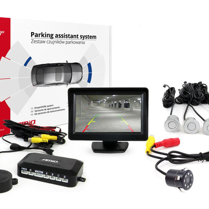 AMiO Parkeerhulpsysteem TFT01 43" met HD-307-IR 4 sensoren zilver - VCTparts.nl