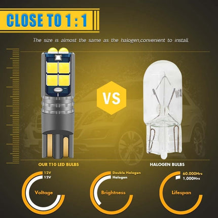 High Power LED T10 Oranje - W5W Verlichting (set) [Stadsverlichting - Parkeerverlichting - Kentekenverlichting - Interieurverlichting] - VCTparts.nl